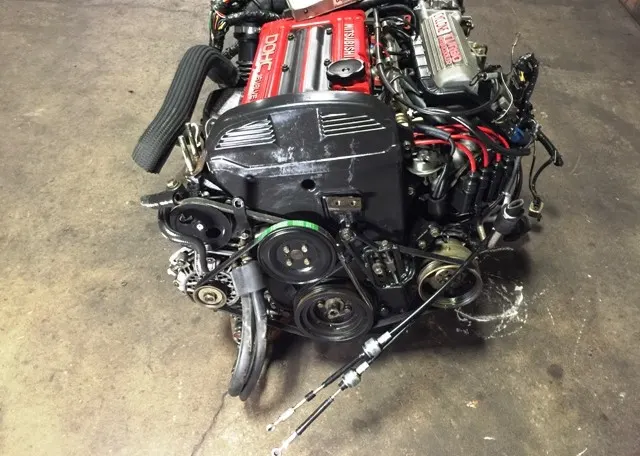 JDM MITSUBISHI 4G63T TURBO CYCLONE 6 BOLT ENGINE WITH MT 5 SPEED AWD TRANSMISSION product image