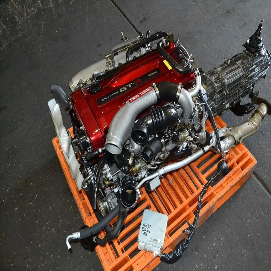 JDM NISSAN SKYLINE GTR RB26DETT TWIN TURBO ENGINE , R34 GTR BNR34 MOTOR RB26 product image